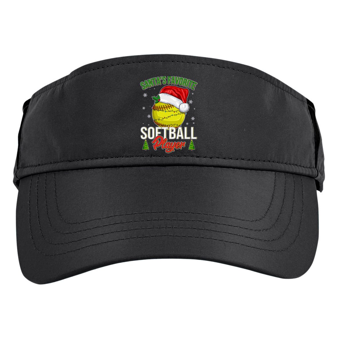 Funny Christmas Santa's Favorite Softball Player Adult Drive Performance Visor