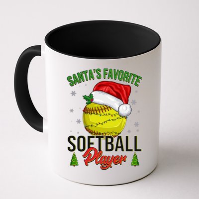 Funny Christmas Santa's Favorite Softball Player Mug