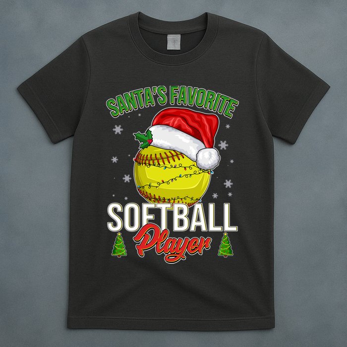 Funny Christmas Santa's Favorite Softball Player T-Shirt