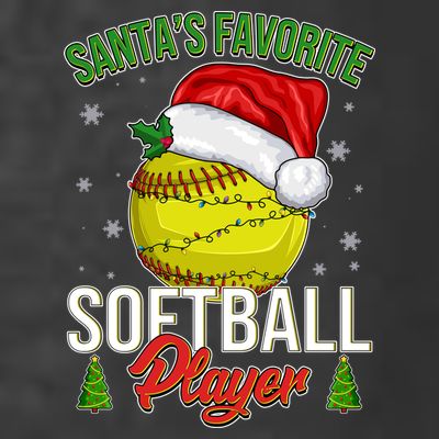 Funny Christmas Santa's Favorite Softball Player T-Shirt