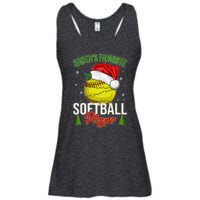 Funny Christmas Santa's Favorite Softball Player Ladies Essential Flowy Tank