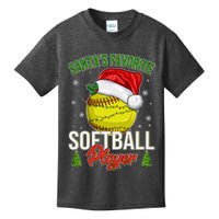 Funny Christmas Santa's Favorite Softball Player Kids T-Shirt