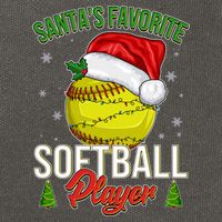 Funny Christmas Santa's Favorite Softball Player Cotton Canvas Backpack