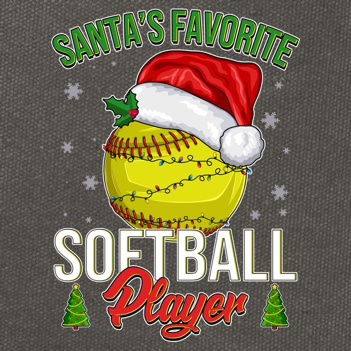 Funny Christmas Santa's Favorite Softball Player Cotton Canvas Backpack