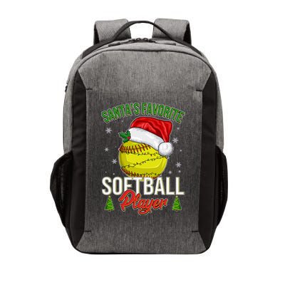 Funny Christmas Santa's Favorite Softball Player Vector Backpack