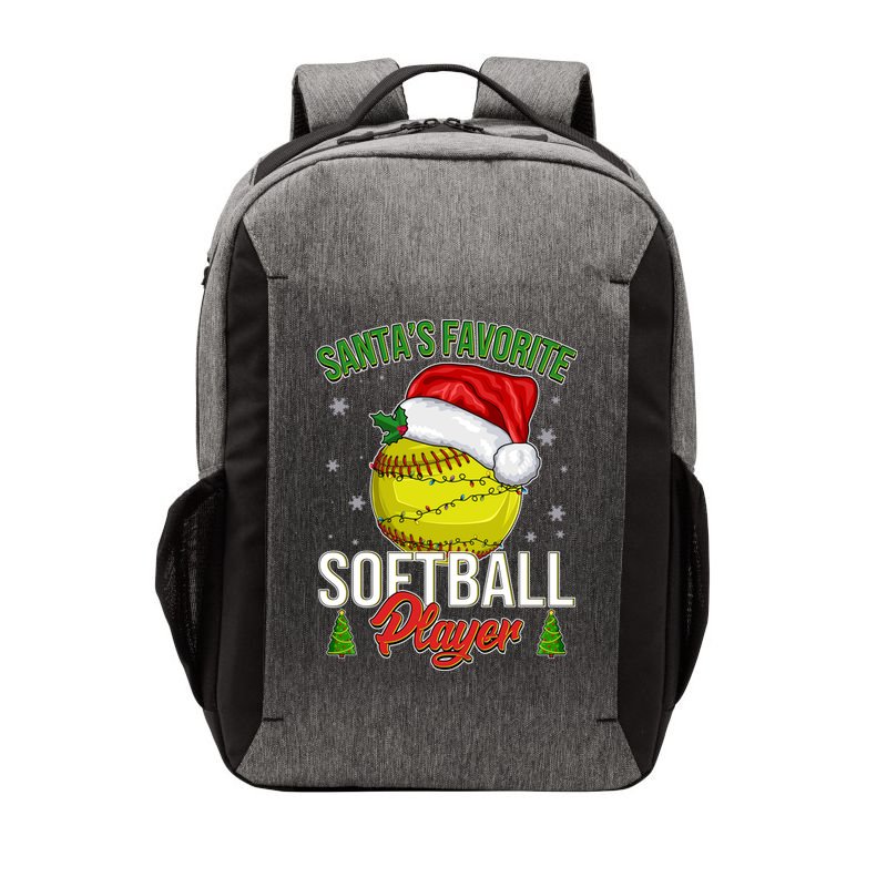 Funny Christmas Santa's Favorite Softball Player Vector Backpack