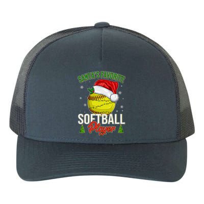 Funny Christmas Santa's Favorite Softball Player Yupoong Adult 5-Panel Trucker Hat