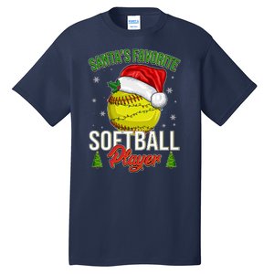 Funny Christmas Santa's Favorite Softball Player Tall T-Shirt