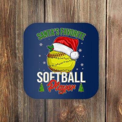 Funny Christmas Santa's Favorite Softball Player Coaster