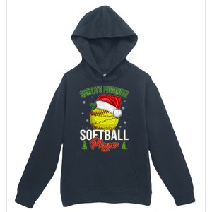 Funny Christmas Santa's Favorite Softball Player Urban Pullover Hoodie