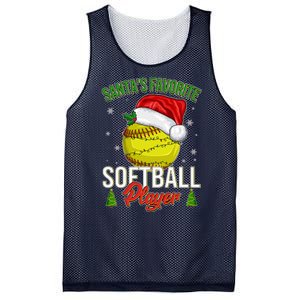 Funny Christmas Santa's Favorite Softball Player Mesh Reversible Basketball Jersey Tank