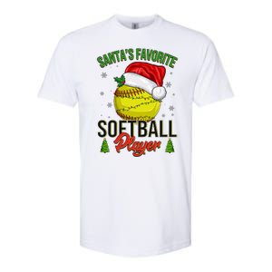 Funny Christmas Santa's Favorite Softball Player Softstyle CVC T-Shirt