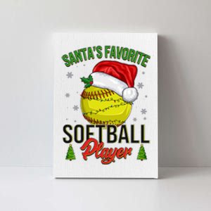 Funny Christmas Santa's Favorite Softball Player Canvas