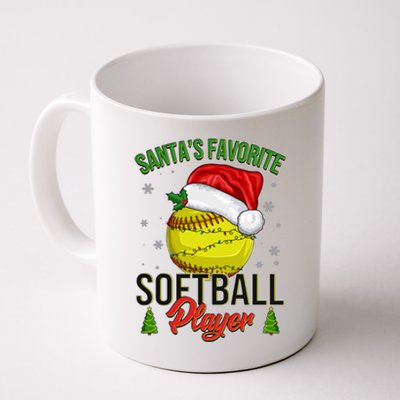 Funny Christmas Santa's Favorite Softball Player Coffee Mug