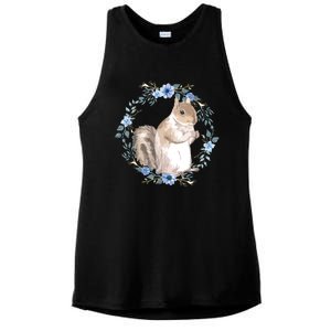 Flower Circle Squirrel Ladies PosiCharge Tri-Blend Wicking Tank