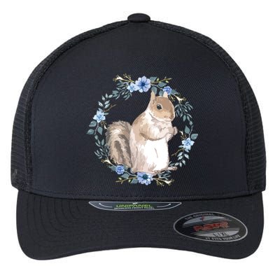 Flower Circle Squirrel Flexfit Unipanel Trucker Cap