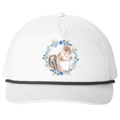 Flower Circle Squirrel Snapback Five-Panel Rope Hat