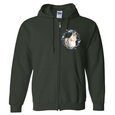 Flower Circle Squirrel Full Zip Hoodie