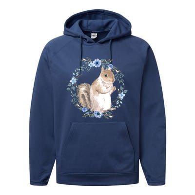 Flower Circle Squirrel Performance Fleece Hoodie