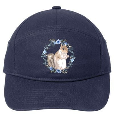 Flower Circle Squirrel 7-Panel Snapback Hat