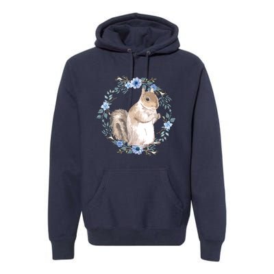 Flower Circle Squirrel Premium Hoodie