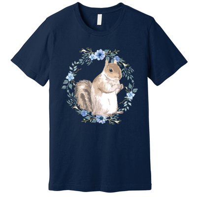 Flower Circle Squirrel Premium T-Shirt