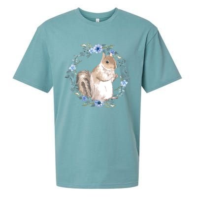 Flower Circle Squirrel Sueded Cloud Jersey T-Shirt