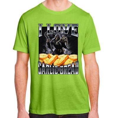 Funny Cringe Skeleton Meme I Love Garlic Bread Adult ChromaSoft Performance T-Shirt