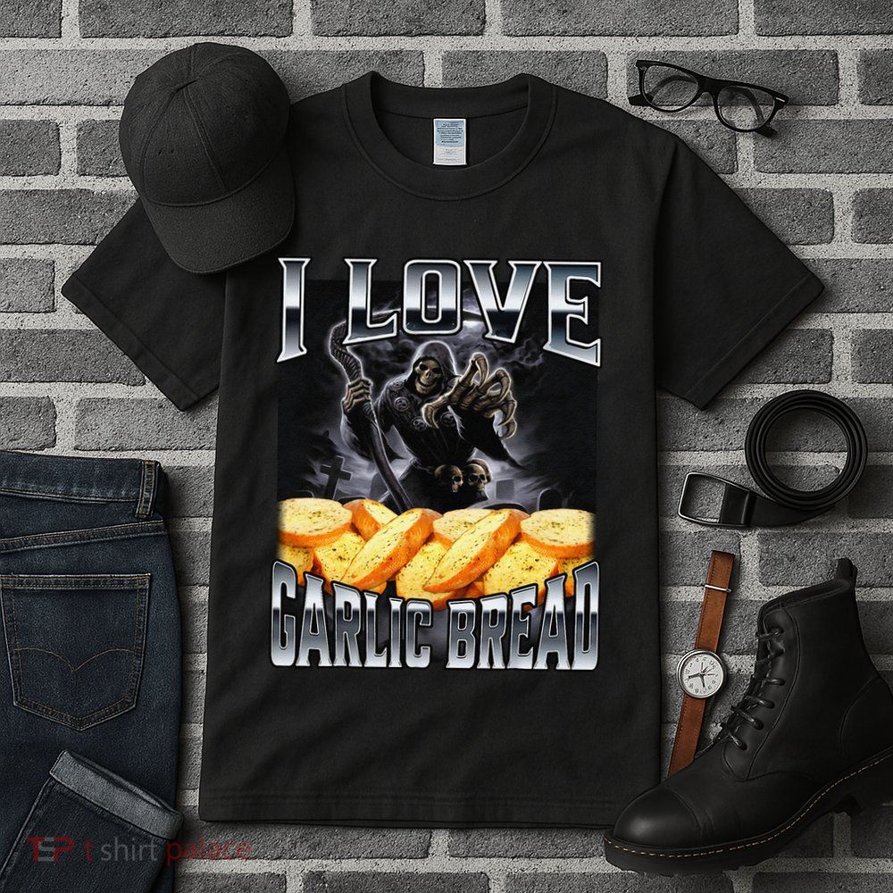 Funny Cringe Skeleton Meme I Love Garlic Bread Tall T-Shirt