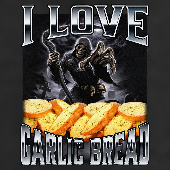 Funny Cringe Skeleton Meme I Love Garlic Bread Adult Drive Performance Visor
