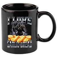 Funny Cringe Skeleton Meme I Love Garlic Bread 11oz C Handle Ceramic Mug