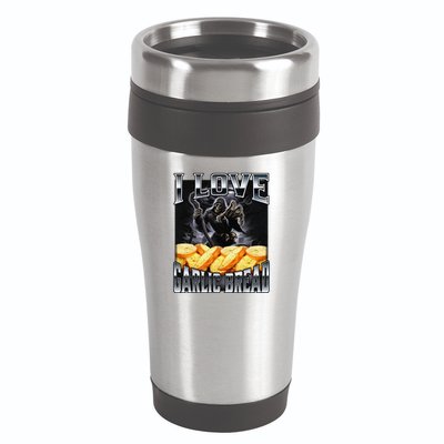 Funny Cringe Skeleton Meme I Love Garlic Bread 16oz Travel Tumbler