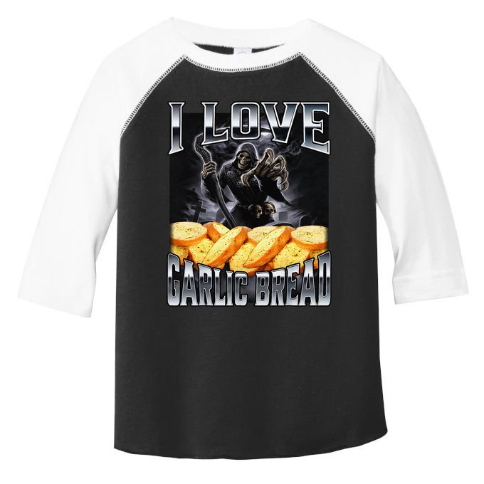 Funny Cringe Skeleton Meme I Love Garlic Bread Toddler Fine Jersey T-Shirt