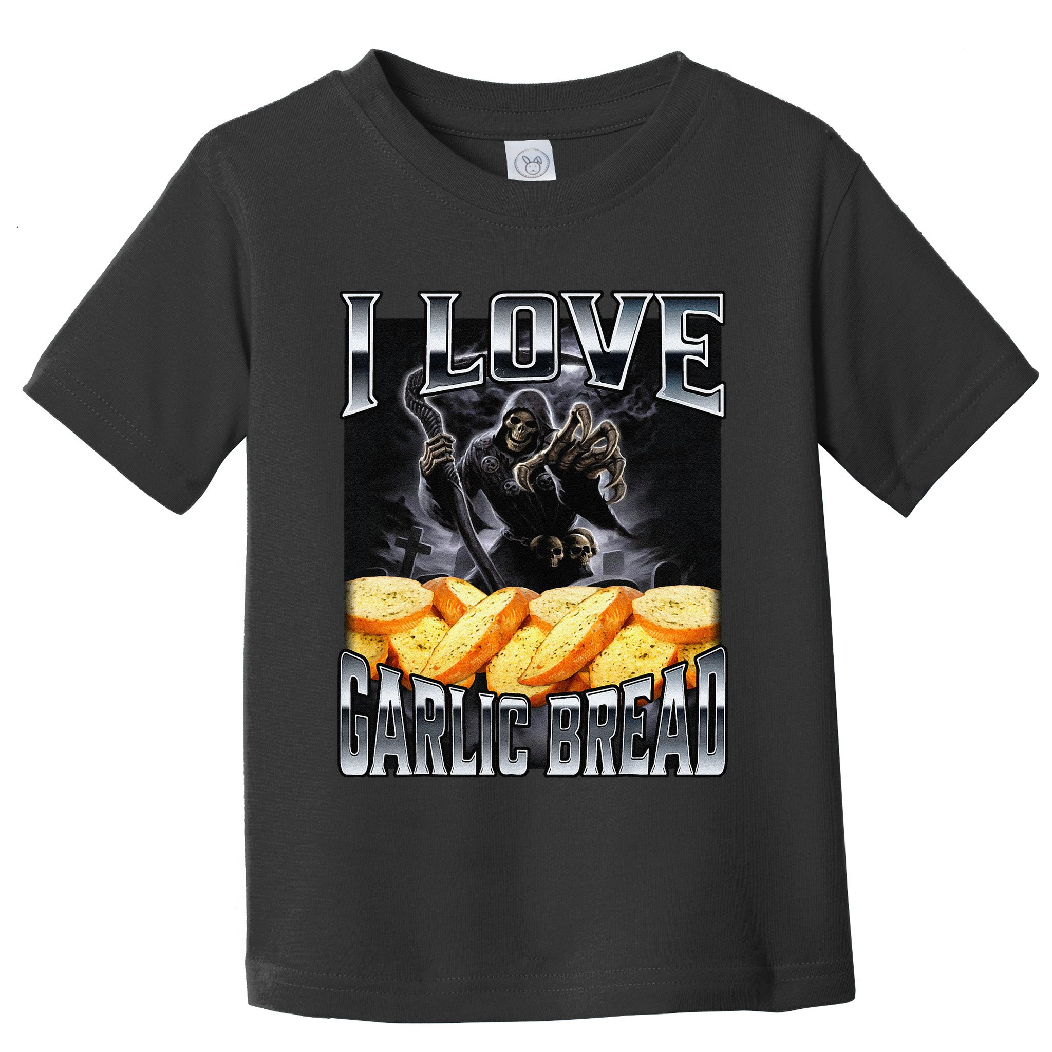 Funny Cringe Skeleton Meme I Love Garlic Bread Toddler T-Shirt