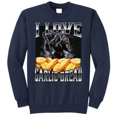 Funny Cringe Skeleton Meme I Love Garlic Bread Sweatshirt