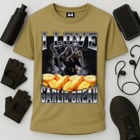 Funny Cringe Skeleton Meme I Love Garlic Bread Cooling Performance Crew T-Shirt