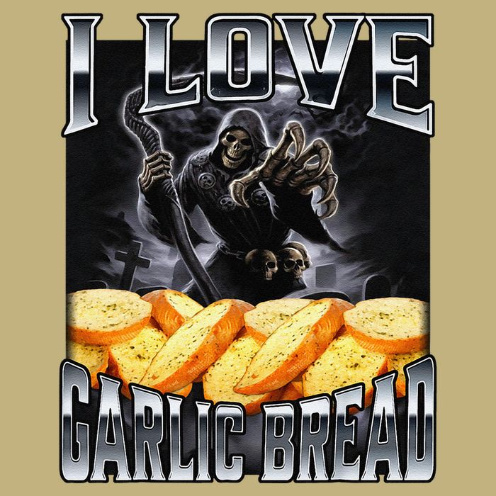 Funny Cringe Skeleton Meme I Love Garlic Bread Cooling Performance Crew T-Shirt