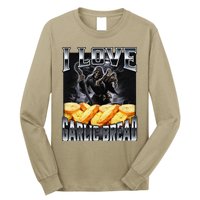 Funny Cringe Skeleton Meme I Love Garlic Bread Long Sleeve Shirt