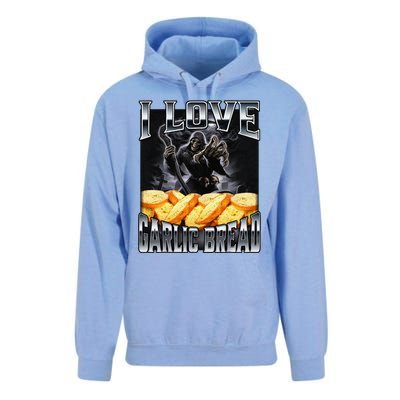 Funny Cringe Skeleton Meme I Love Garlic Bread Unisex Surf Hoodie