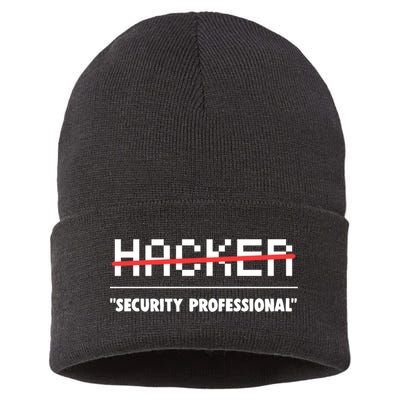 Funny Cyber Security Computer Hacker Gift Sustainable Knit Beanie