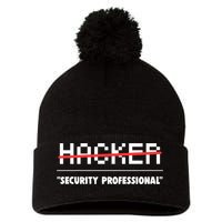 Funny Cyber Security Computer Hacker Gift Pom Pom 12in Knit Beanie
