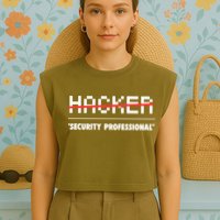 Funny Cyber Security Computer Hacker Gift Garment-Dyed Women's Muscle Tee
