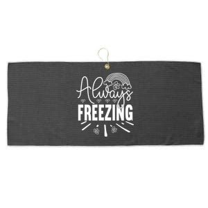 Funny Cold Season Always Freezing Cute Christmas Graphic Gift Large Microfiber Waffle Golf Towel