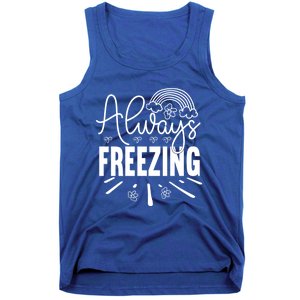 Funny Cold Season Always Freezing Cute Christmas Graphic Gift Tank Top