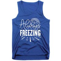 Funny Cold Season Always Freezing Cute Christmas Graphic Gift Tank Top