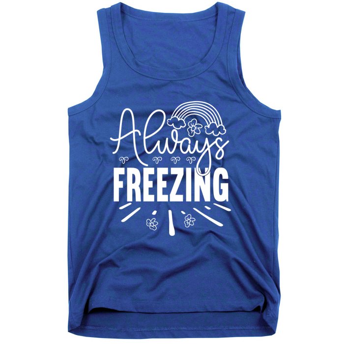 Funny Cold Season Always Freezing Cute Christmas Graphic Gift Tank Top