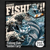 Fishing Club Season Open 7 Panel Mesh Trucker Snapback Hat