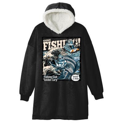 Fishing Club Season Open Hooded Wearable Blanket