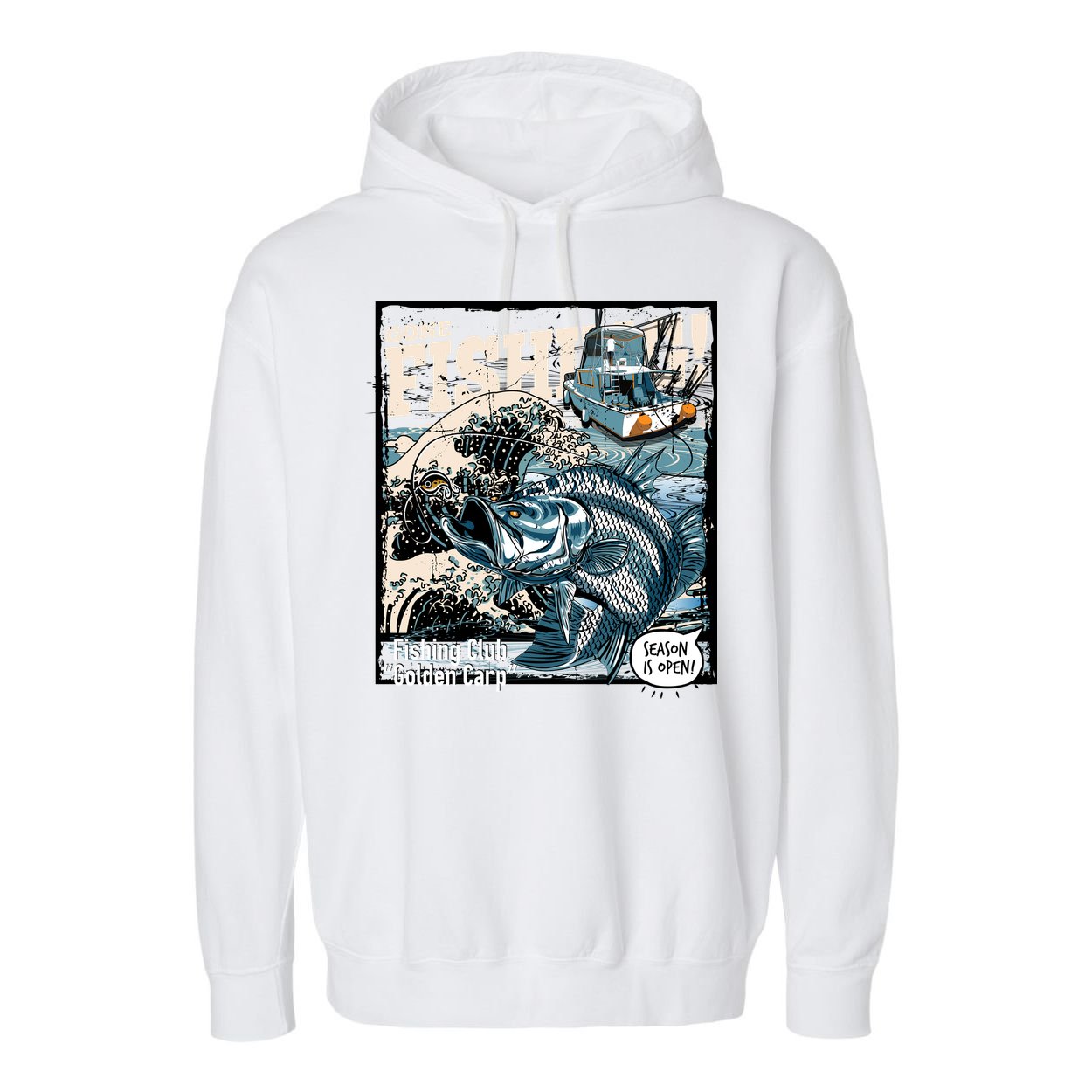 Fishing Club Season Open Garment-Dyed Fleece Hoodie