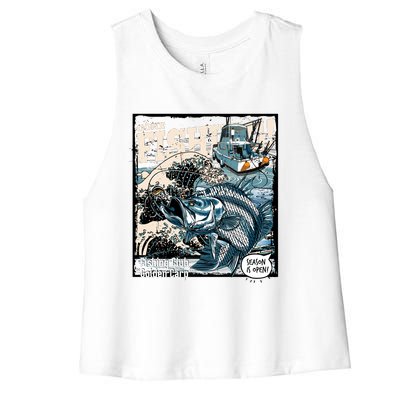 Fishing Club Season Open Women's Racerback Cropped Tank